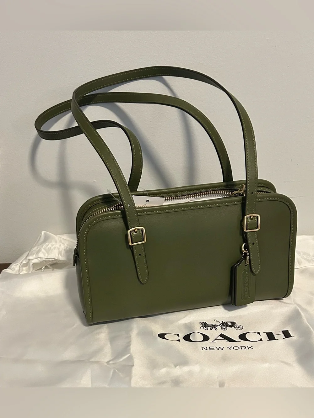 Coach Swing Zip Bag in Olive